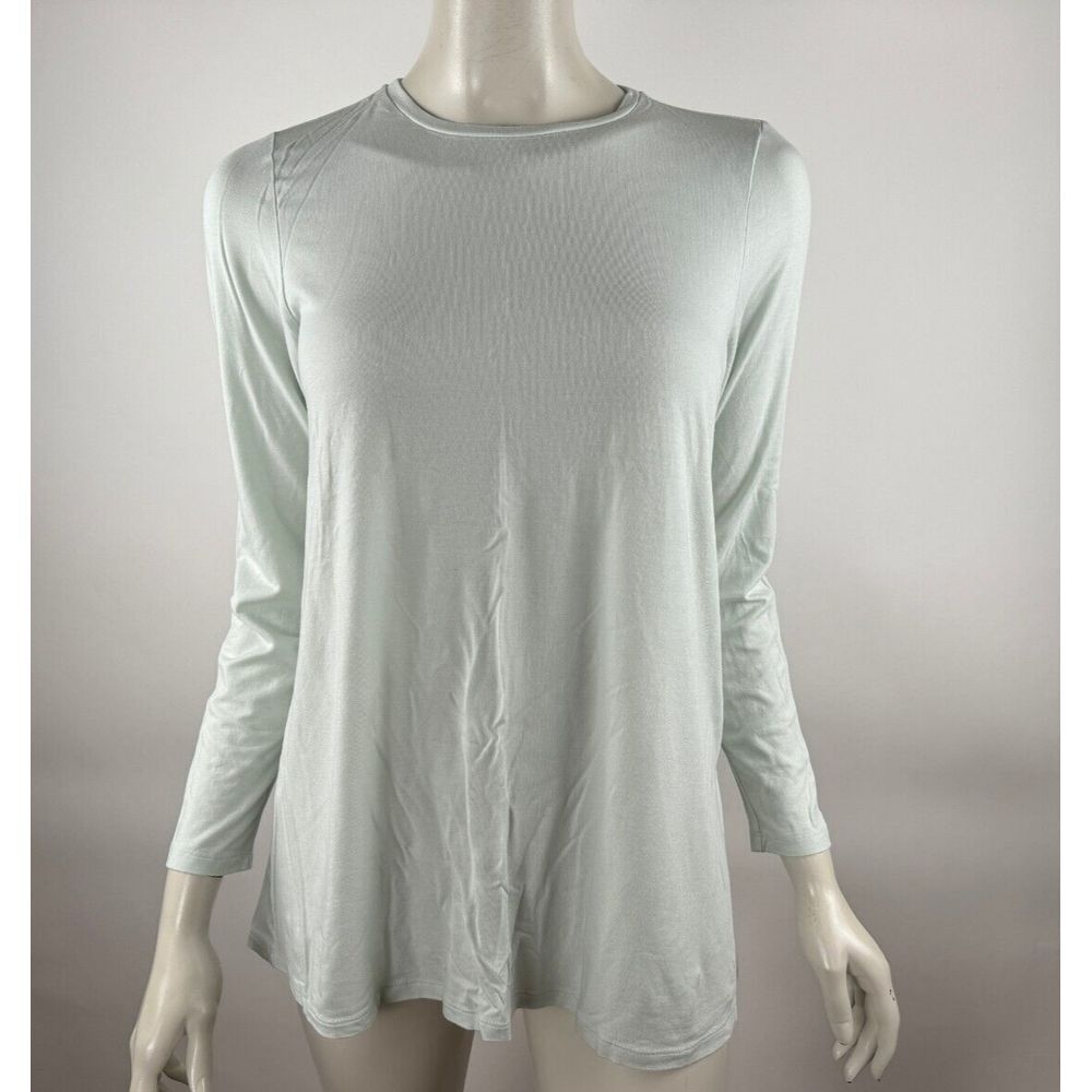 Eileen Fisher Stretch Jersey Knit Crew Neck Top Women PS Long Sleeve Tee Shirt